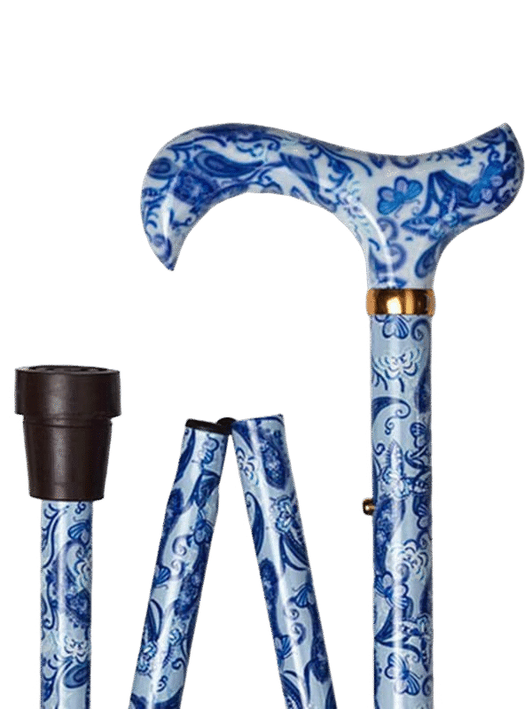Delftsblauw Paisley patroon wandelstok - Afbeelding 2